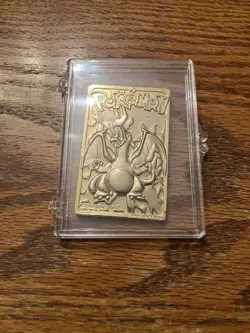 Gold Metal Promotional Charizard Pokemon Card - Image 5