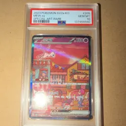 Pokemon Mew ex Special Art Rare Holo 205/165 SV2a KO 2023 PSA 10 Card - Image 1