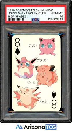 Pokemon 1998 8 Of Spades Telebi-Kun Playing Card Japanese GEM MT PSA 10 - Image 1