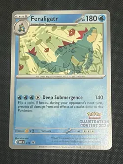 Pokemon Card Feraligatr SVP213 Black Star Promo Illustration Contest 2024 NM - A - Image 1