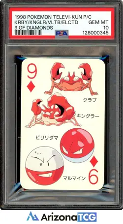 Pokemon 1998 9 Of Diamonds Televi-Kun Playing Card Japanese GEM MINT PSA 10 - Image 1