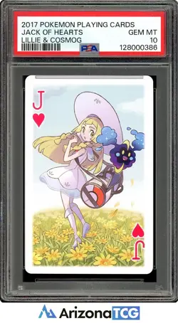 Pokemon 2017 Lillie & Cosmog Jack Of Hearts 2017 Pokemon Playing Cards PSA 10 - Image 1