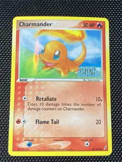 Charmander 48/100 Crystal Guardians Stamped Reverse Holo Pokemon Card LP/NM - Image 1