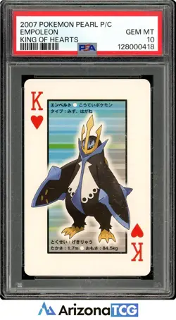 Pokemon 2007 Empoleon King Of Hearts Pokemon Pearl Playing Card Japanese PSA 10 - Image 1