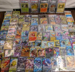 Pokemon Collection 8 Graded 75 Raw cards Holo /Promo / Full Art / Alt Art MP-NM - Image 1