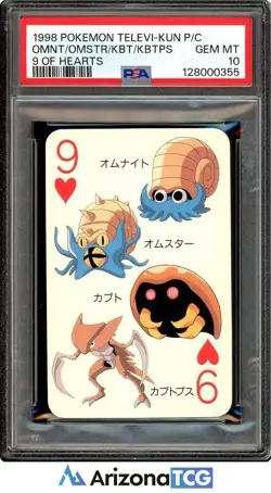 Pokemon 1998 9 Of Hearts Televi-Kun Playing Card Japanese GEM MT PSA 10 - Image 1