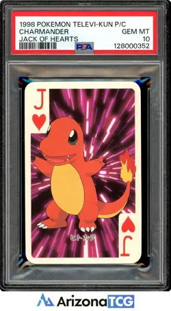 Pokemon 1998 Charmander Jack Of Hearts Televi-Kun Playing Card GEM MT PSA 10 - Image 1