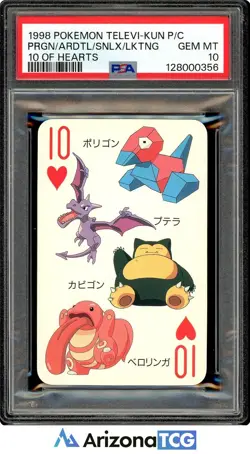 Pokemon 1998 10 Of Hearts Televi-Kun Playing Card Japanese GEM MINT PSA 10 - Image 1