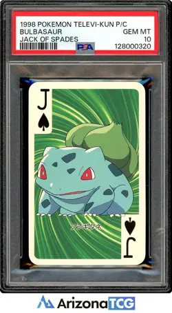 Pokemon 1998 Bulbasaur Jack Of Spades Televi-Kun Playing Card Japanese PSA 10 - Image 1