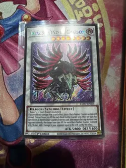 Yu-Gi-Oh Black-Winged dragon Secret Rare Chibi art Card TCG L5DD-ENS03 LP - Image 1