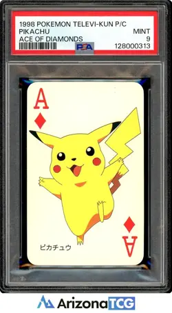 Pokemon 1998 Pikachu Ace Of Diamonds Televi-Kun Playing Card Japanese PSA 9 - Image 1