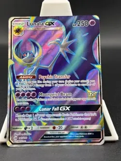 Pokemon Card - Lunala GX Full Art)- SM Base Set 141/149 / Ultra Ra NM 1207#160 ! - Image 1
