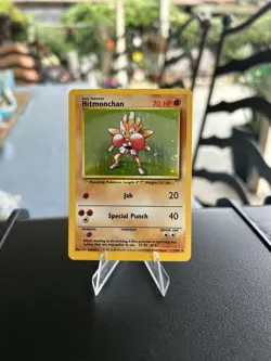 Pokemon TCG Hitmonchan Base Set Holo Unlimited Rare Card 7/102 1999 WOTC Vintage - Image 1
