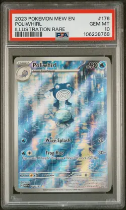 Pokemon Poliwhirl 176/165 2023 S&V 151 Illustration Rare Card - PSA 10 GEM MINT - Image 1