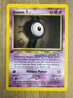 Unown [I] 68/75 2001 Neo Discovery 1st Edition Pokemon Card WOTC Vintage - VLP - Image 1