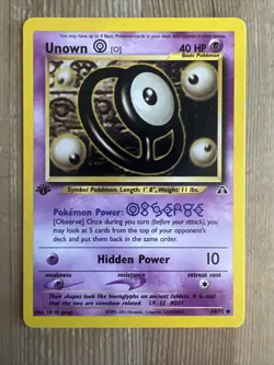 Unown [O] 69 Neo Discovery 1st Edition Common Pokemon Card VLP - Image 1