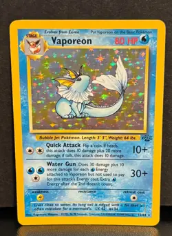 Vaporeon 12/64 - Holo Rare - Jungle Set - VINTAGE WOTC Pokemon Card NM - Image 1