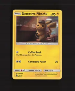 Detective Pikachu SM190 Sun & Moon Black Star Promo Pokemon Card LP+ - Image 1