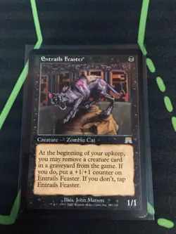 MTG Magic The Gathering Entrails Feaster LP Retro Frame Zombie Cat Commander - Image 1
