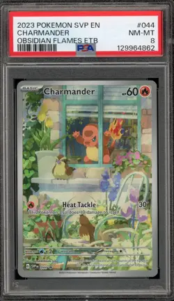 Pokemon Charmander Obsidian Flames ETB Promo SVP EN 044 PSA 8 - Image 1