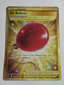 Pokemon Air Balloon Gold Secret Rare - 213/202 Sword & Shield Base Set - NM/M - Image 1