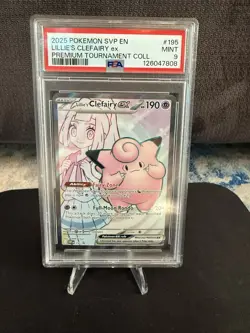 2025 POKEMON SVP LILLIE PREMIUM TOURNAMENT PROMO LILLIE'S CLEFAIRY EX PSA 9 #19 - Image 1