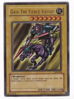 Yugioh Gaia The Fierce Knight LOB-006 Ultra Rare Original Print MP - Image 1