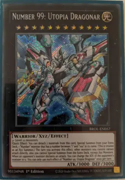 YuGiOh Number 99: Utopia Dragonar Secret Rare 1st Edition BROL-EN057 - Image 1