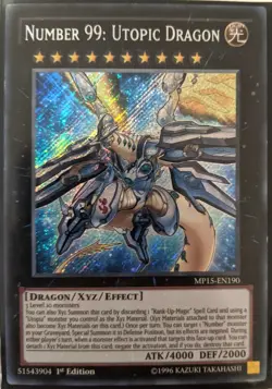 YuGiOh Number 99: Utopic Dragon Secret Rare 1st Edition MP15-EN190 - Image 1