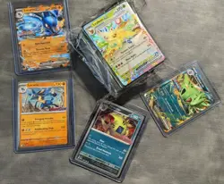 Pokemon Tyranitar & Lucario Prismatic Evolutions Stamped Promos + 100 Card Lot - Image 1