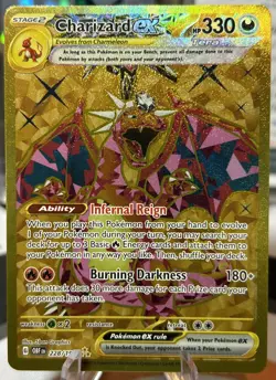 Pokemon TCG Charizard EX Obsidian Flames Holo Hyper Rare Card 228/197 NM GOLD - Image 1