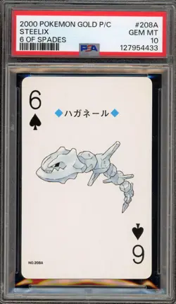 Pokemon Gold Playing Cards Steelix 6 of Spades #208A PSA 10 Gem Mint - Image 1