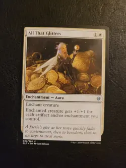 ALL THAT GLITTERS ~ LP ~ MTG Magic- 002 ELD Throne of Eldraine White Aura - Image 1