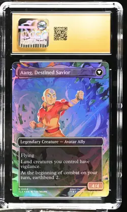 AANG, AT THE CROSSROADS Avatar TLA Borderless Foil CGC Pristine 10 MTG - Image 2