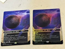 2 x mtg borderless Cathedral of War, 1 is foil, Edge of Eternities, unplayed - Image 1