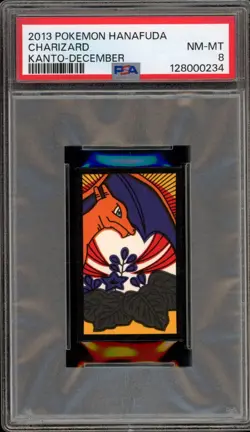 Pokemon Charizard Kanto Hanafuda December PSA 8 - Image 1