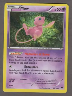 Mew 29/124 Rare Holo XY Fates Collide Pokemon Card NM Mitsuhiro Arita Art - Image 1