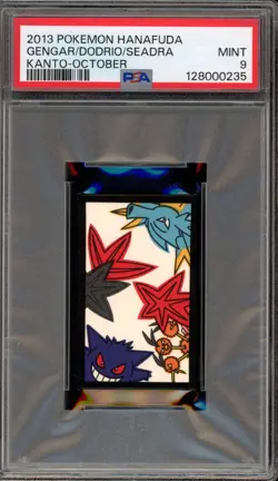 Pokemon Gengar/Dodrio/Seadra Kanto Hanafuda October PSA 9 Mint - Image 1