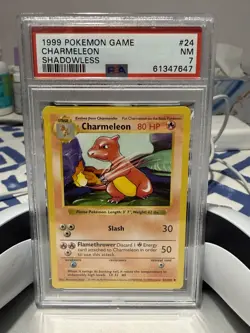 1999 Pokemon Charmeleon Shadowless #24 PSA 7 - Image 1