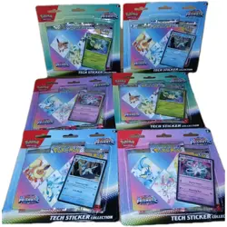(Set of 6) Pokemon TCG Prismatic Evolutions Tech Sticker Collection New Sealed - Image 1
