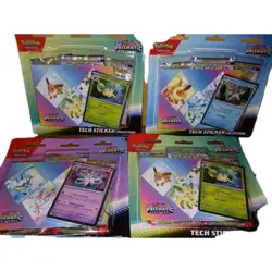 (Set of 6) Pokemon TCG Prismatic Evolutions Tech Sticker Collection New Sealed - Image 2