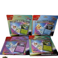 (Set of 6) Pokemon TCG Prismatic Evolutions Tech Sticker Collection New Sealed - Image 3
