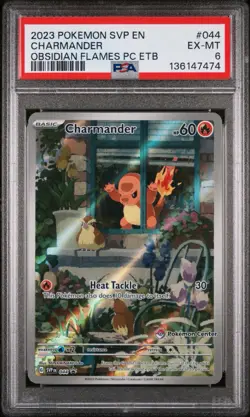 2023 POKEMON SVP OBSIDIAN FLAMES POKEMON CENTER ETB PROMO #044 CHARMANDER PSA 6 - Image 1