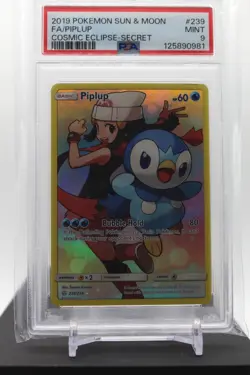 PSA 9 - Piplup #239/236 Full Art -2019 Pokemon Sun and Moon Cosmic Eclipse - Image 1