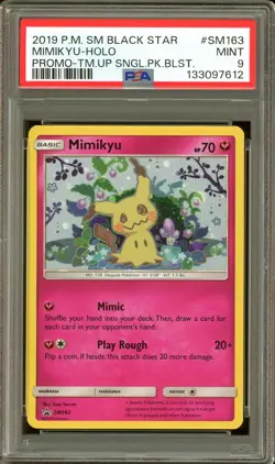 2019 POKEMON SUN MOON SM163 MIMIKYU HOLO PSA 9 MINT PROMO TEAM UP - Image 1