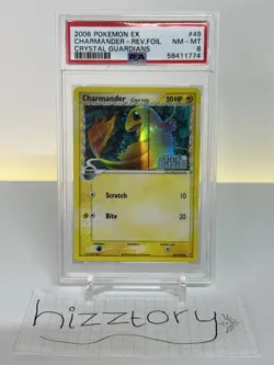 Pokemon Charmander Crystal Guardians Reverse Holo/Stamp PSA 8 - Image 1