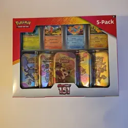 Pokemon Scarlet & Violet - 151 (5-Pack) Mini Tins 4 Promos - Image 1