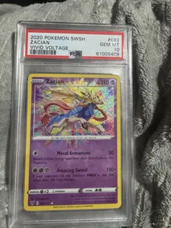 Zacian 082/185 PSA 10 HOLO POKEMON Vivid Voltage SWSH #V5 *CCGHouse* - Image 1