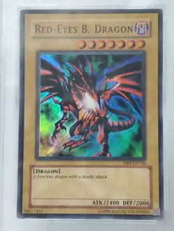 POP 5! PSA 10 GEM MINT 2004 Yugioh Red-Eyes B. (Black) Dragon Super Rare DB1 - Image 2