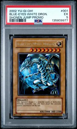 2002 YU-GI-OH! SHONEN JUMP PROMO #001 BLUE-EYES WHITE DRAGON PSA 5 - Image 1